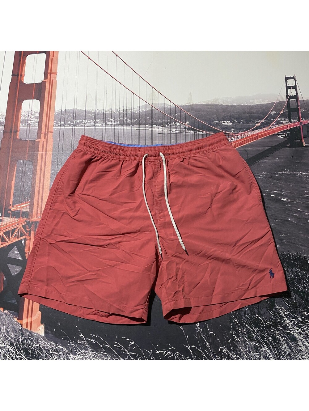 Ralph Lauren Shorts Mens 2XL XXL Red Pony Lace Tie Board Shorts Swim Trunks